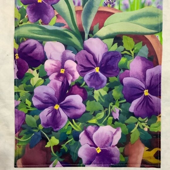 Garden Yard Flag Pansies Flower Pot Floral Purple Multicolor 12 X 18 in - Picture 6 of 13